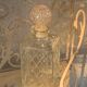 Vintage transparent molded glass whisky decanter