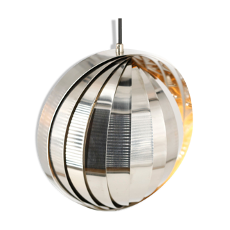 Ceiling lamp moon spiral chrome space age vintage spain 70's