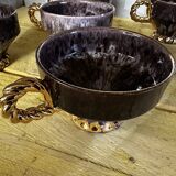 6 tasses à thé en céramique Maius-Giuge Vallauris