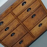 Belgian industrial oak apothecary cabinet, 1940s