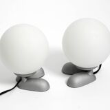 Pair of 1990s table lamps with a cast aluminum base by Sompex