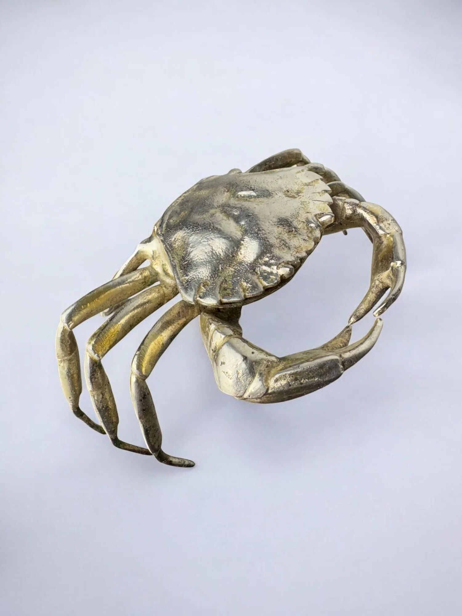 Crab jewellery box, silver plated & alpaca, Spain, 1950s