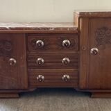 Art Deco sideboard in wood and marble