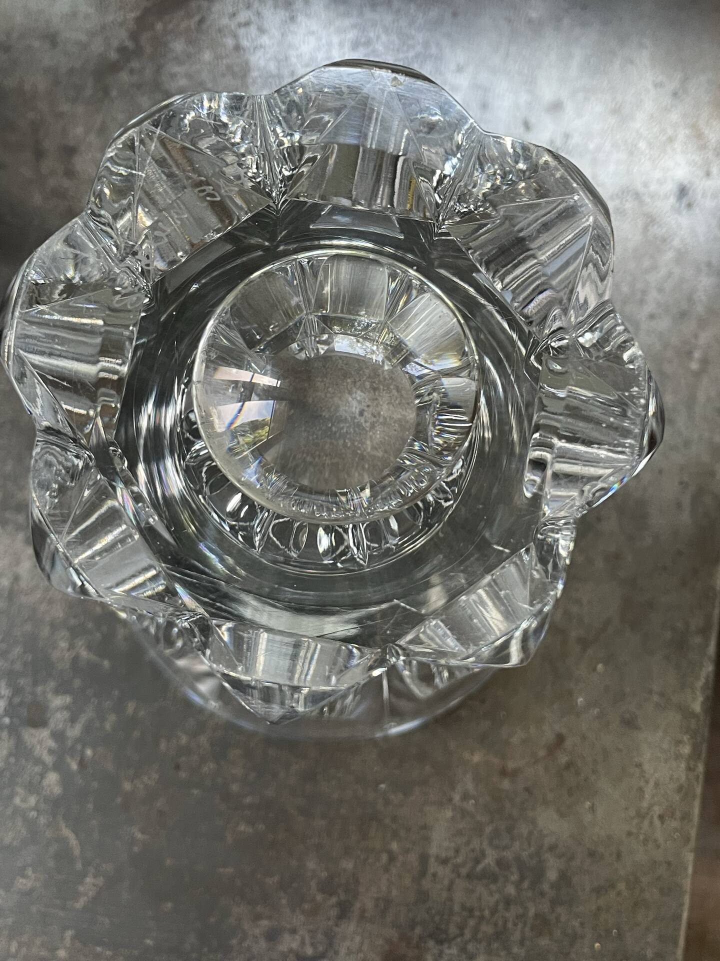 large cut crystal vase Saint Louis 1967