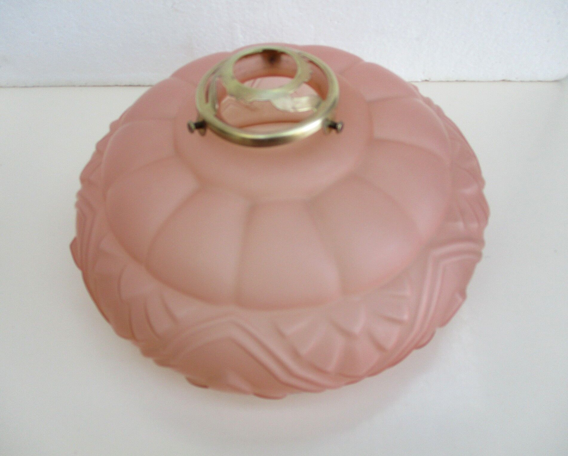 Suspension art deco lampshade pink glass paste