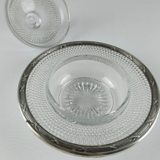 Beurrier couvert rond en cristal et argent