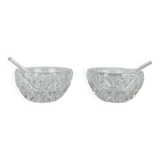 Pair of vintage crystal salt cellars