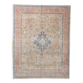 Tapis persan classique bleu et pêche