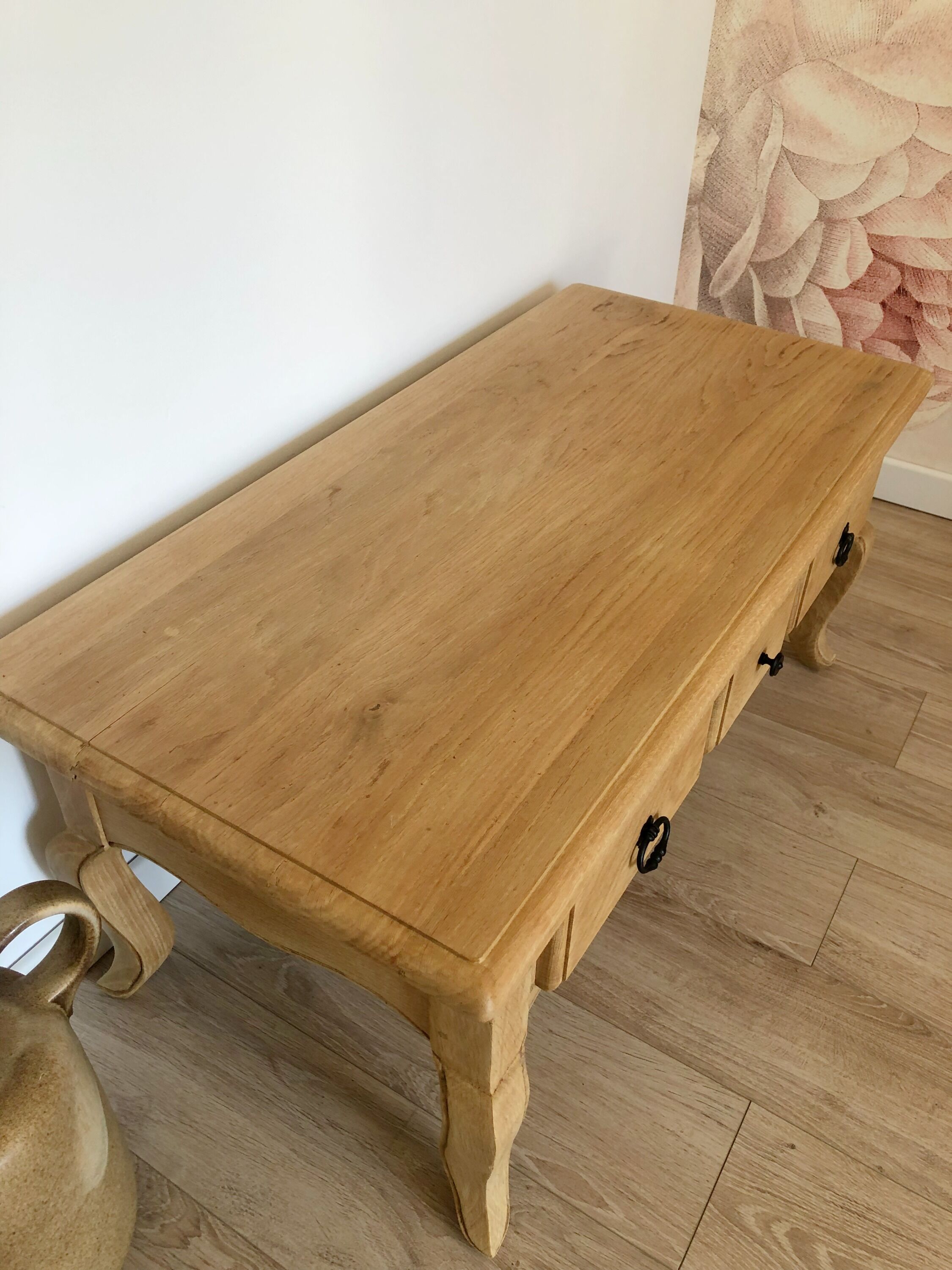Vintage solid oak coffee table