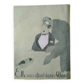 A paper advertisement from a period magazine 1956 humor house wine nicolas!!