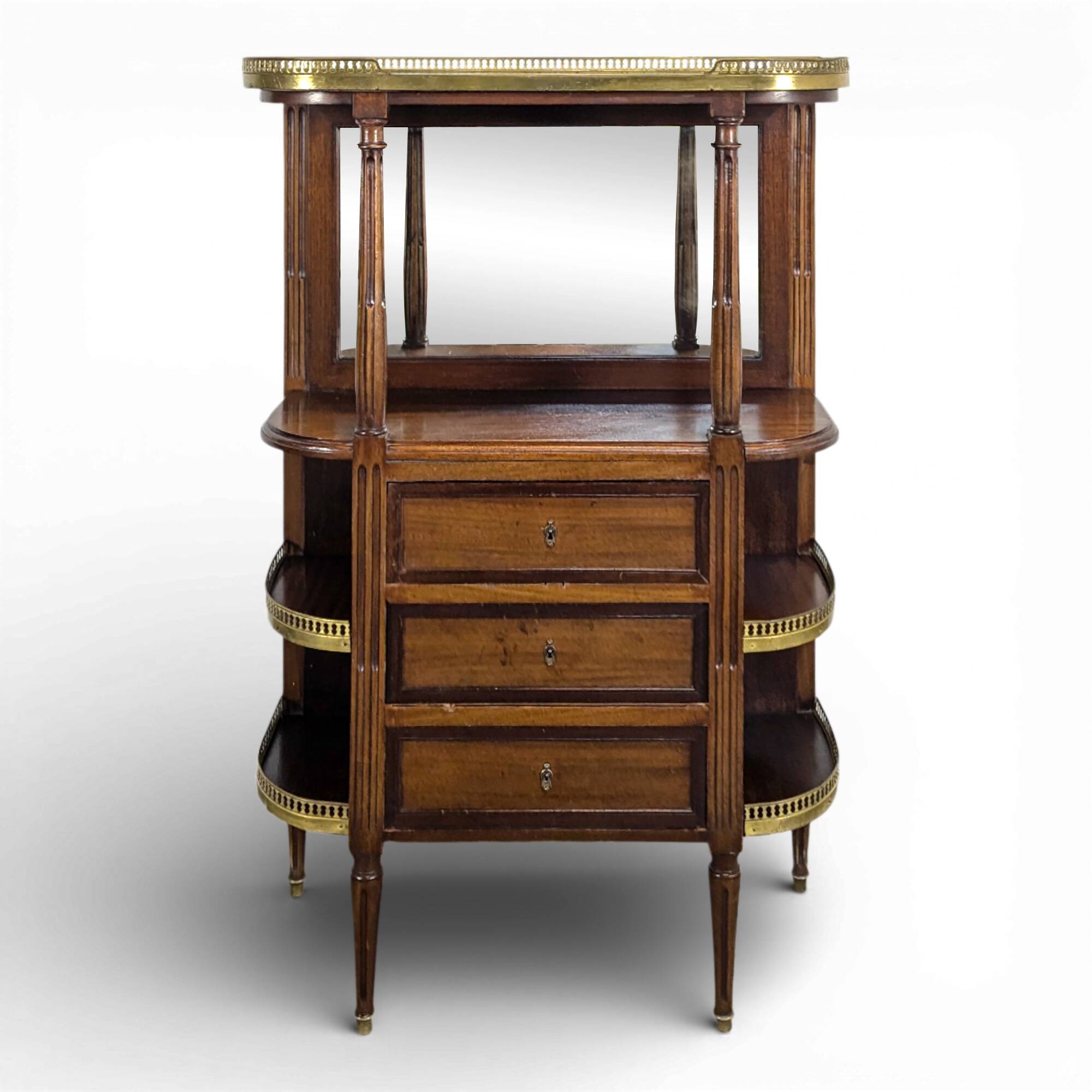 19th-century bar in Louis XVI style made of mahogany.