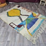 Tapis berbère décoré tissé en laine fait main traditionnelle 250cmx150cm