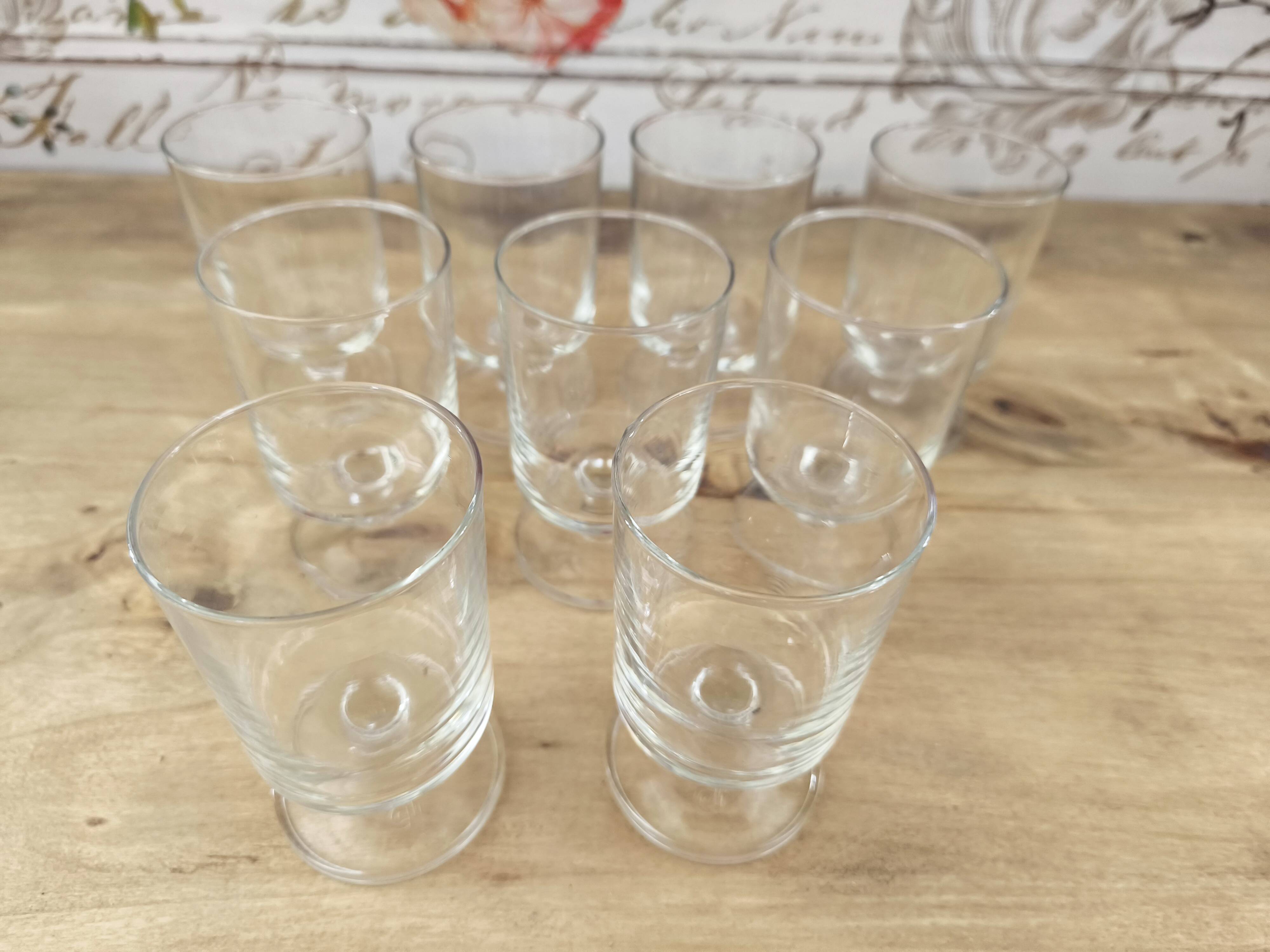 Set of 9 vintage Luminarc wine glasses, transparent Sweden model