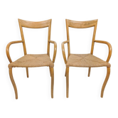 Set of 2 Manila Val Padilla dining chairs, Jasper Conran, 1970s.