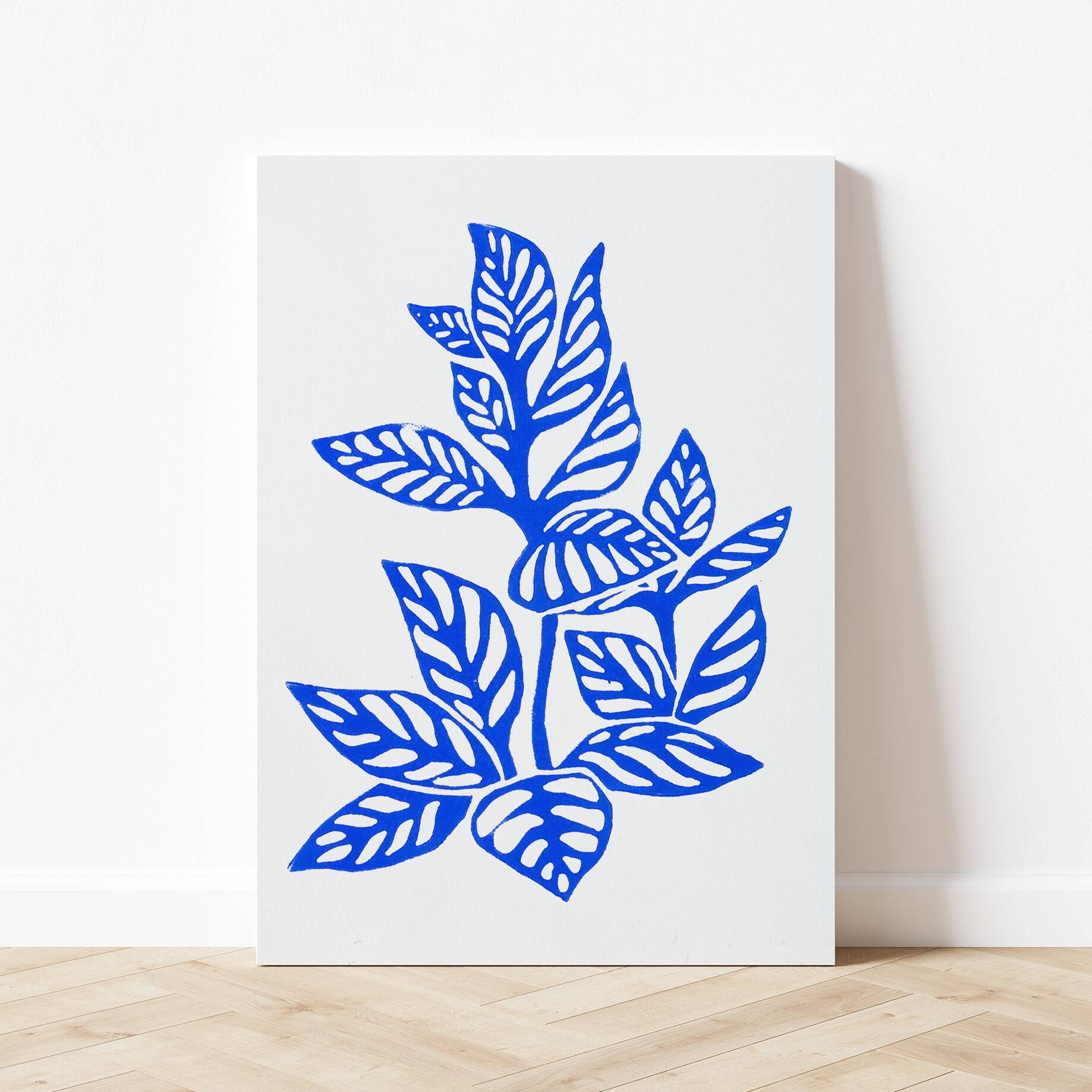 Original linocut - Tropical flower