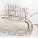 Metal foie gras serving dish, toast rack