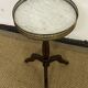 Louis XVI style tripod pedestal table in mahogany and marble