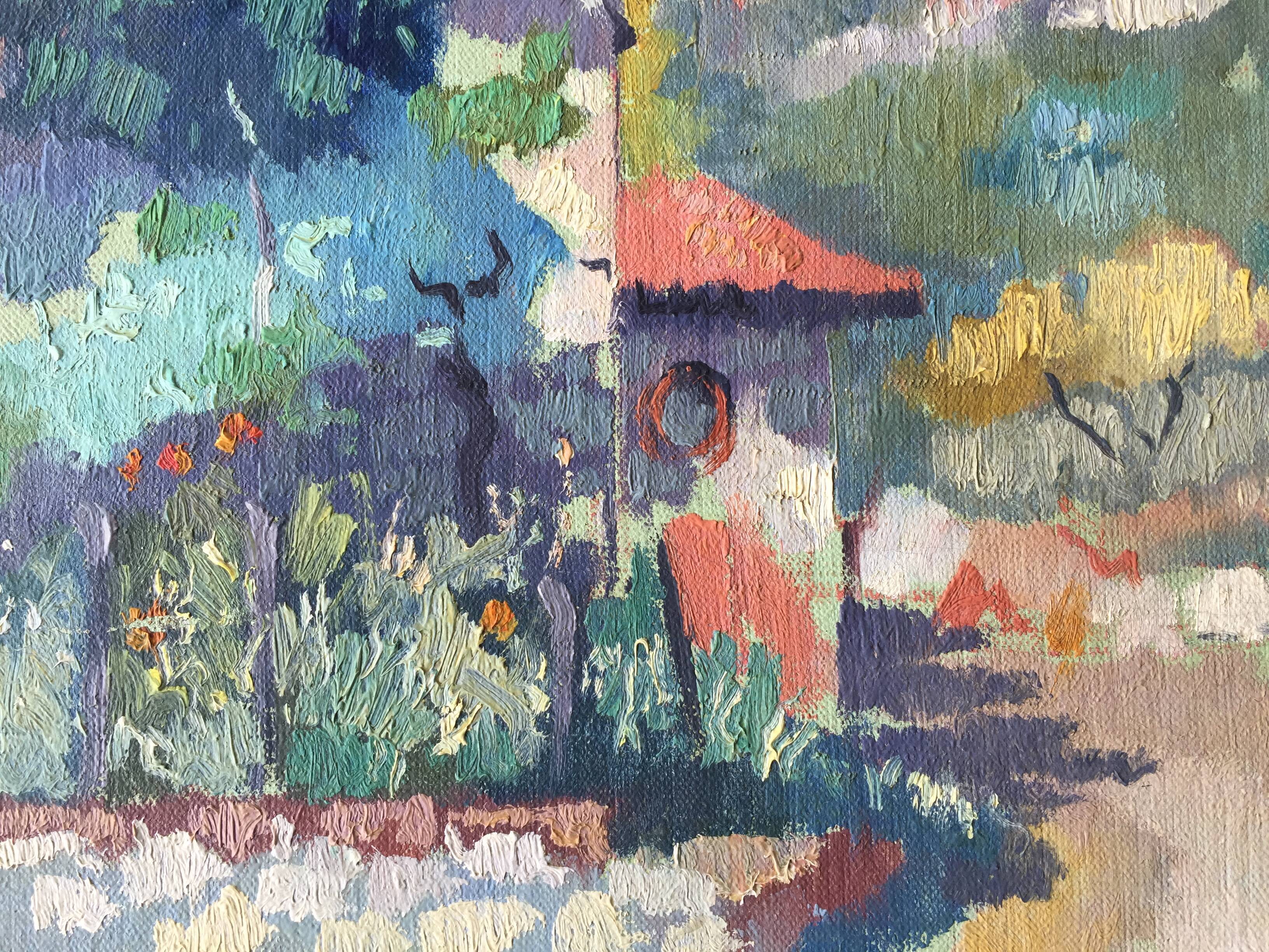 Table oil on canvas by René Fontayne Sud de France 1940