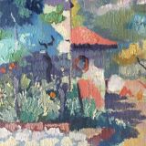 Tableau huile sur toile signé René Fontayne sud de la France  1940