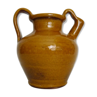 Gargoulette poterie en terre cuite jaune vernissé. année 70 80