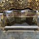 Coffee table in gilded metal and mirror glass with double top 1980