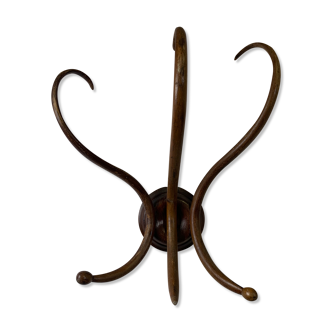 Curved wooden coat holder