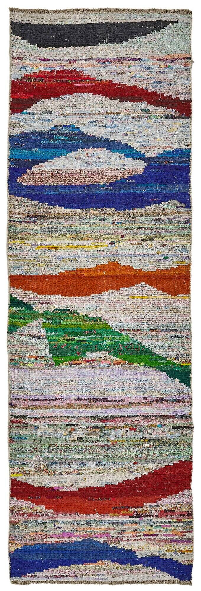 Handwoven Turkish Recycled Boho Rug 87 cm x 281 cm