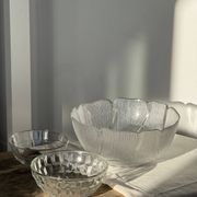 Petit saladier en verre vintage à motif de cubes
