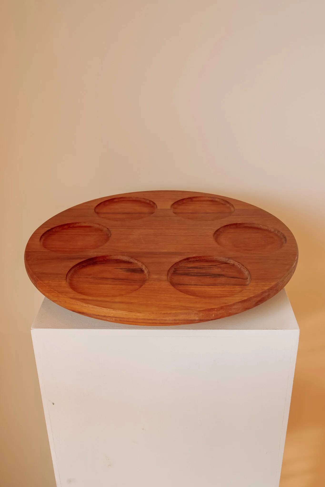 Rotating aperitif platter "Lazy Susan" in teak