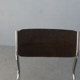 Series of 4 vintage tubular chairs 70