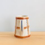 Vintage graphic pitcher in hand-painted ceramic