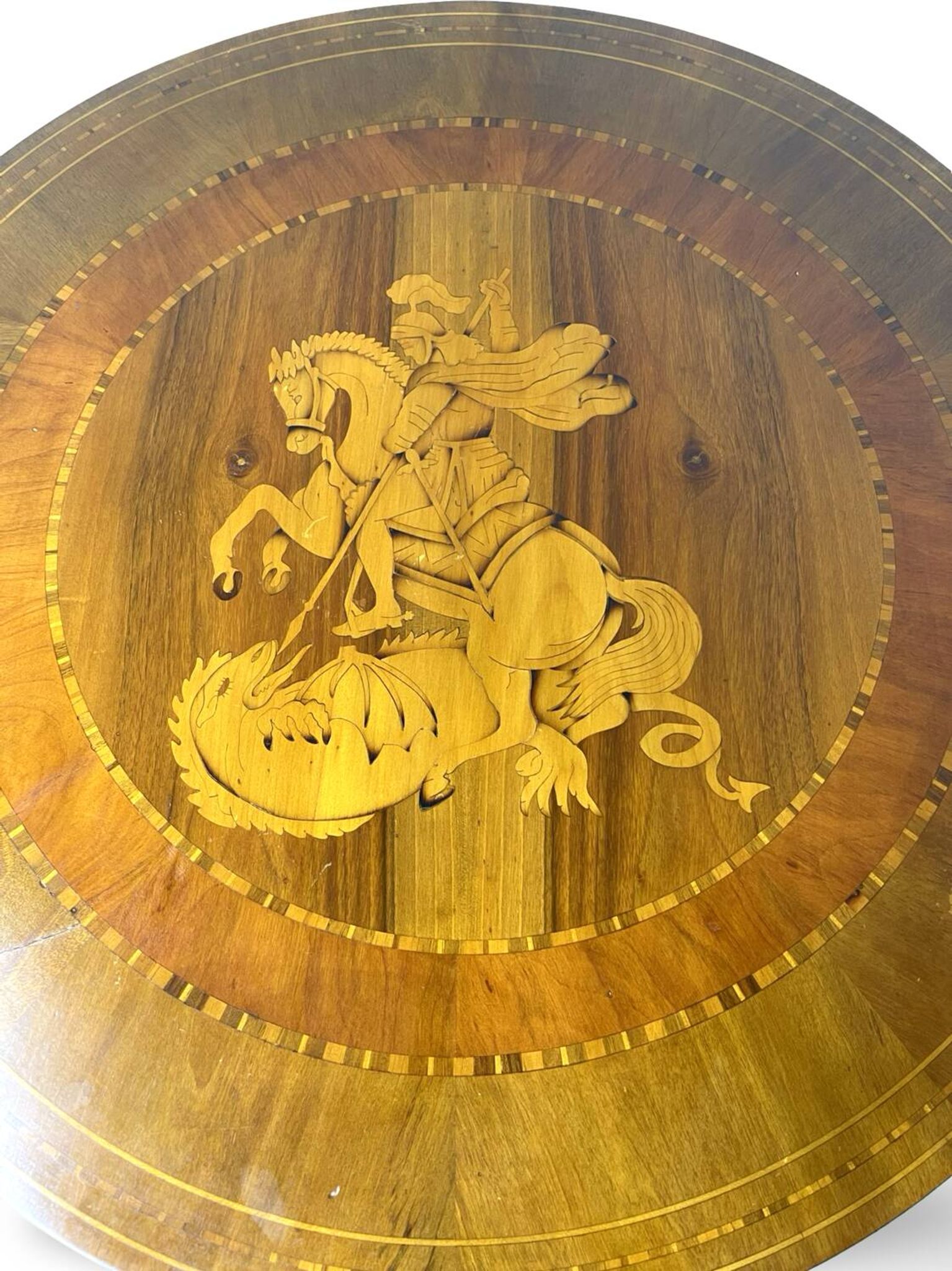 an antique Italian Sorrento occasional table top, from the 19th