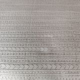 White cotton bedspread - throw with geometric chevron pattern