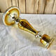 Old candle holder XIX gilded mercurized eglomised glass