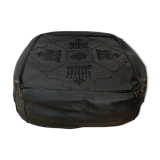 Moroccan vintage leather square pouf