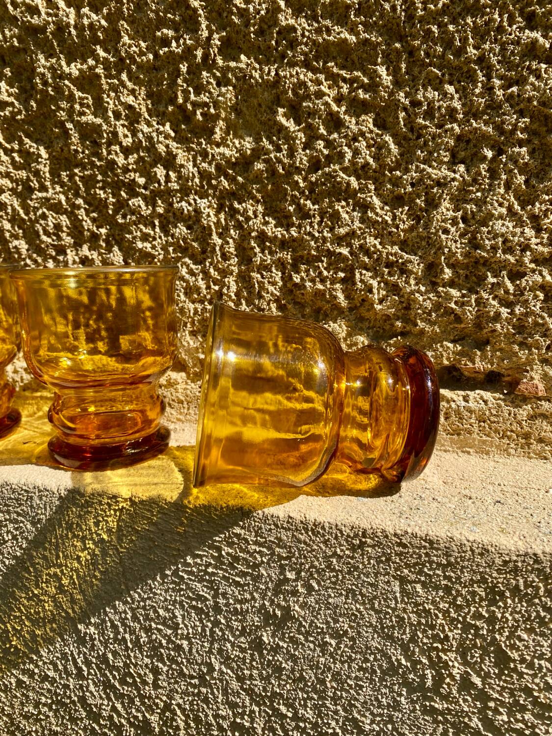 4 verres ambrés Pernod vintage