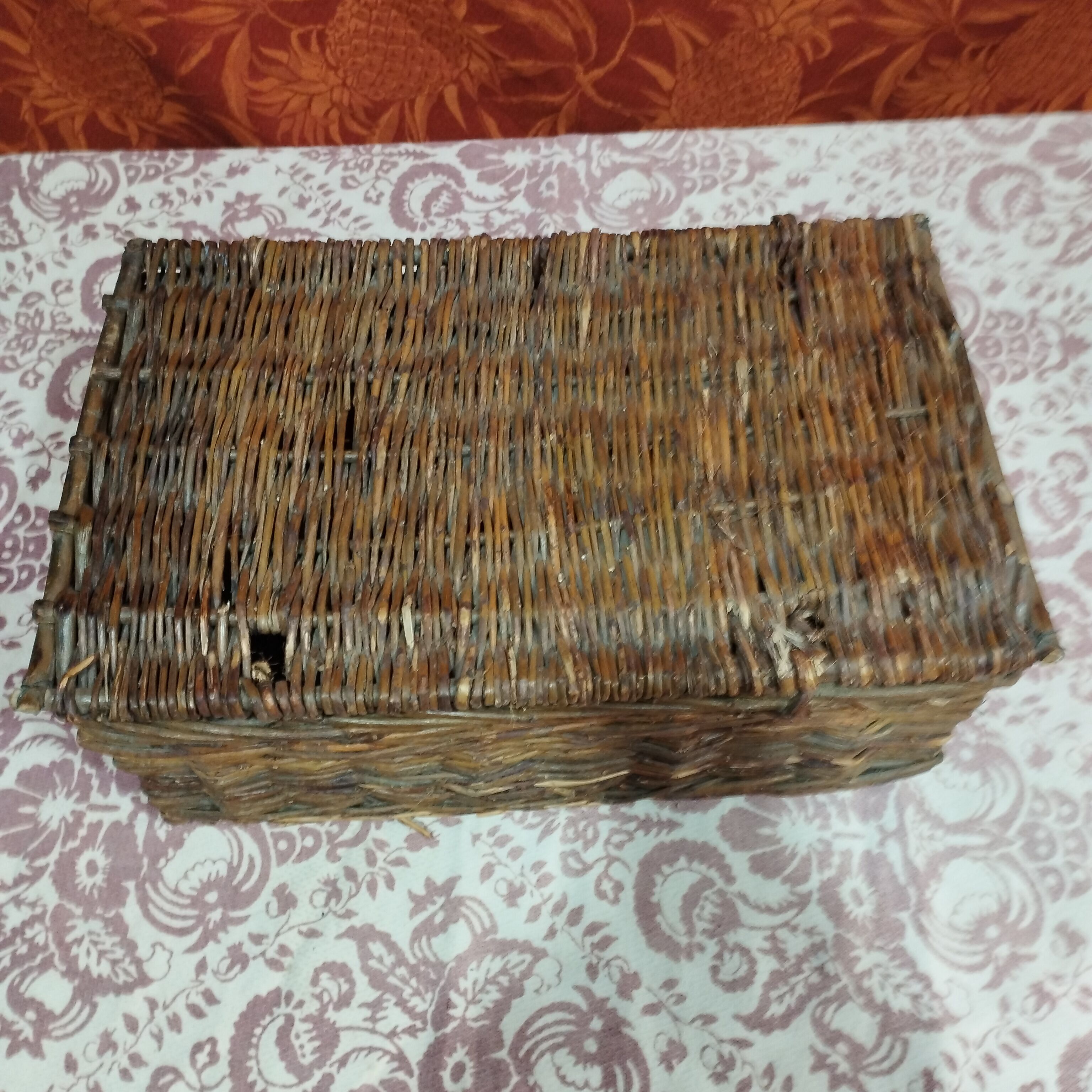 Woven wooden chest