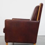 Ensemble complet de canapés et 2 fauteuils Art Déco en cuir de mouton