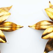 Large pair of italian gilt florentine wall lights 1970