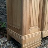 Parisian Art Deco style wardrobe in solid raw oak, 1950