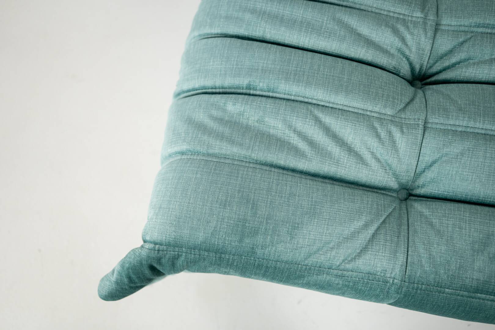 Togo set of armchair and pouf in mint velvet