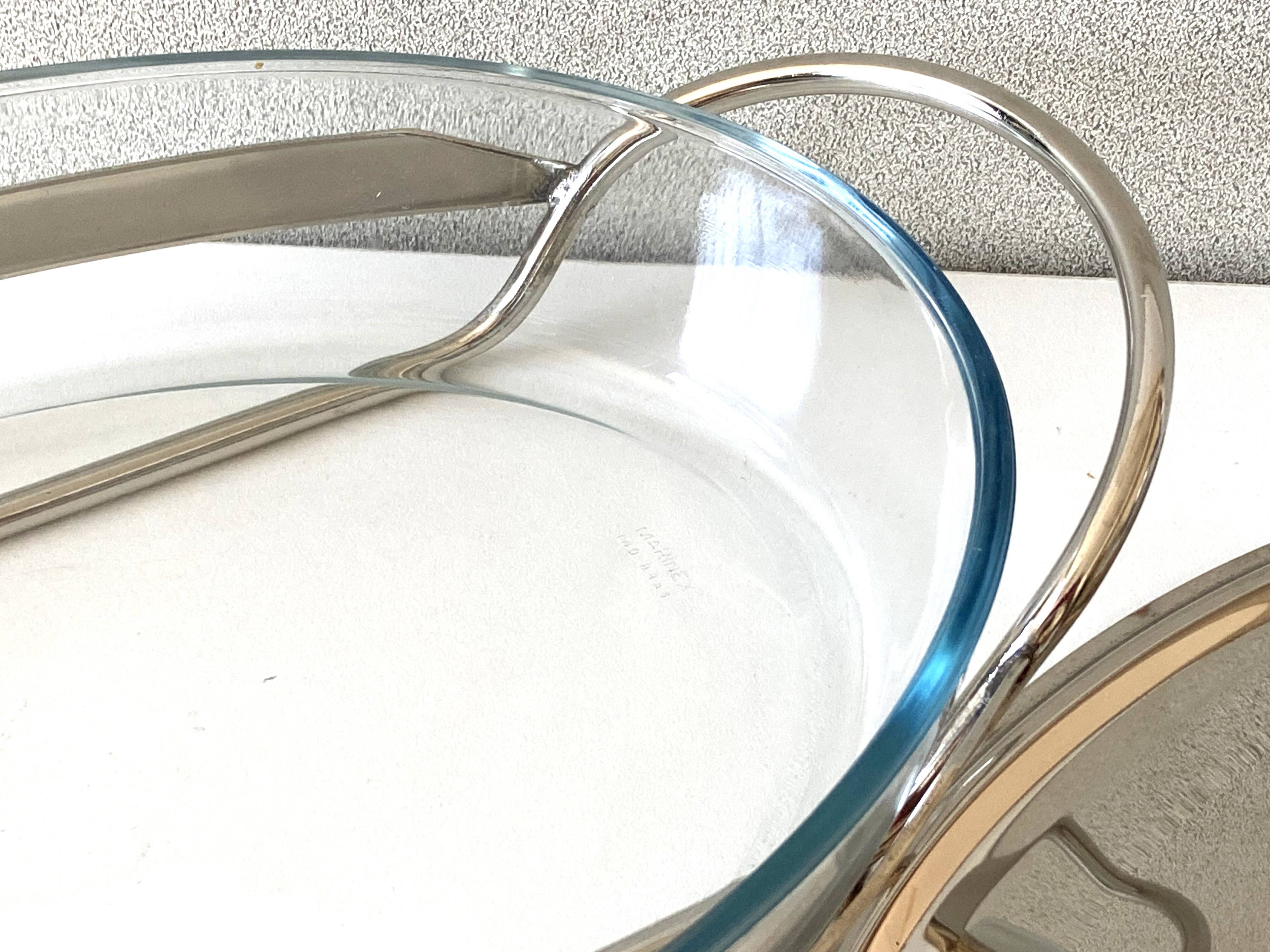 Elegant Table Art Marinex Serving Dish Made in Brazil Silver Metal