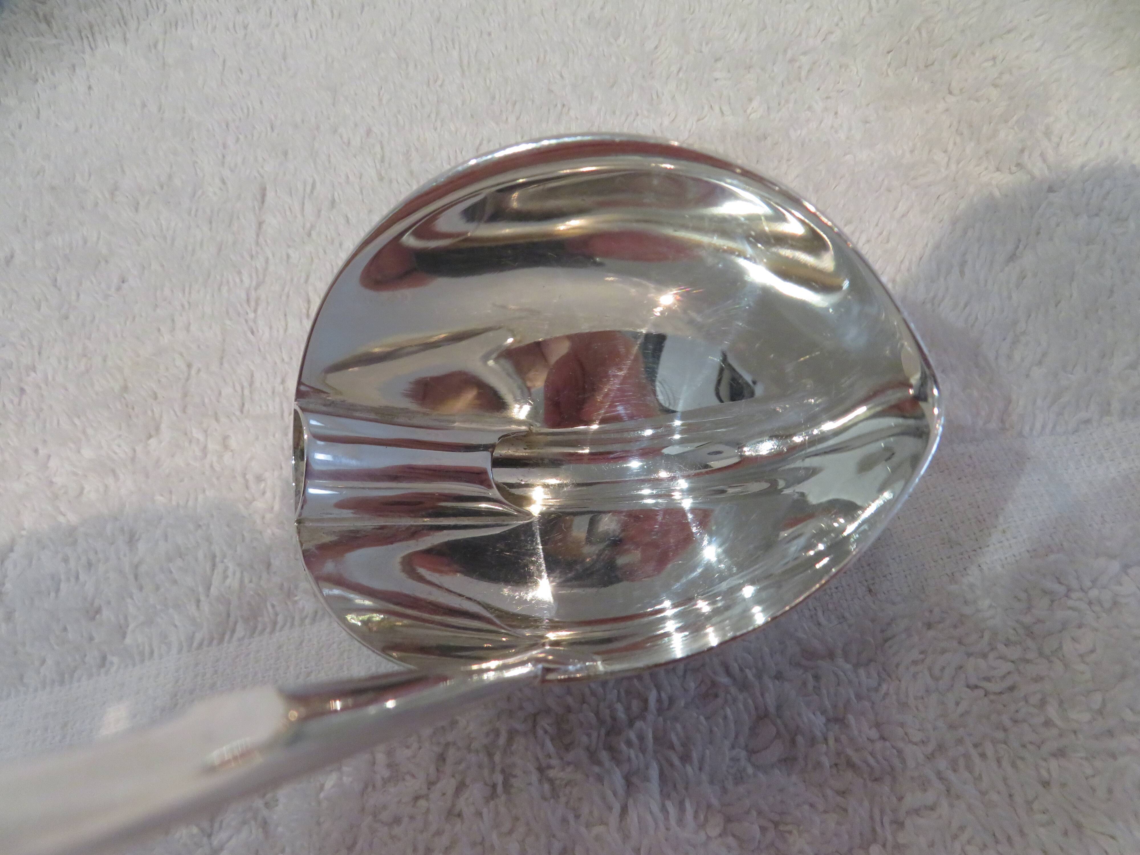 Christofle Duo 17cm silver plated metal lean fat ladle