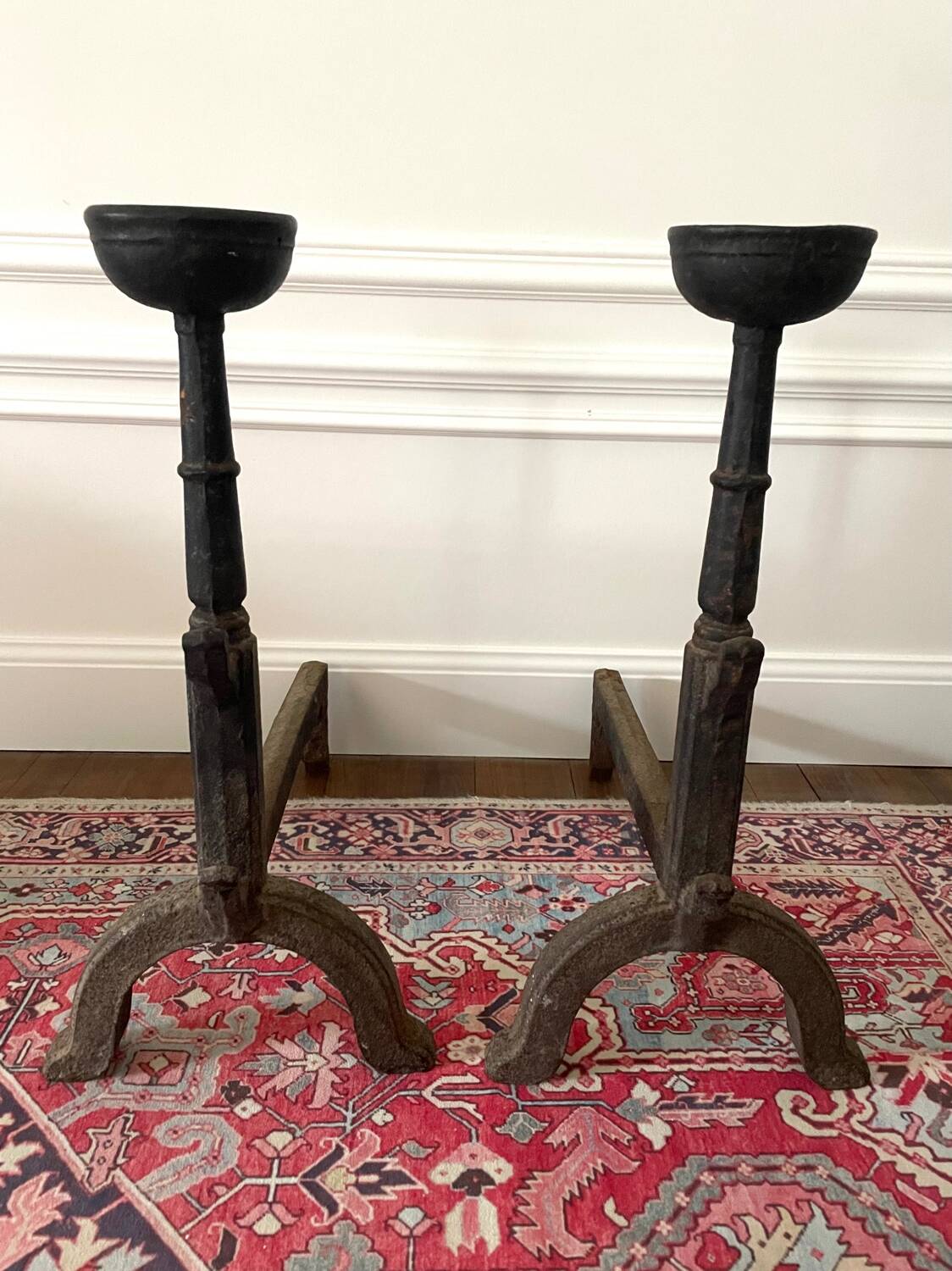 Cast iron fire dogs