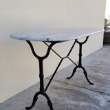 Cast iron bistro table and old oval marble top