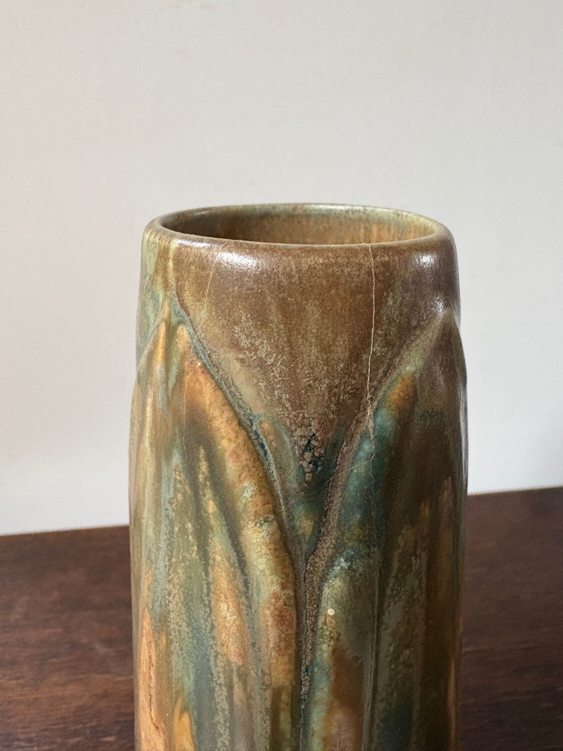 Large ceramic vase Metenier Belgian Art Nouveau