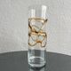 Vintage Glass Vase, yellow and brown Filigree, Coffee Table Decorative