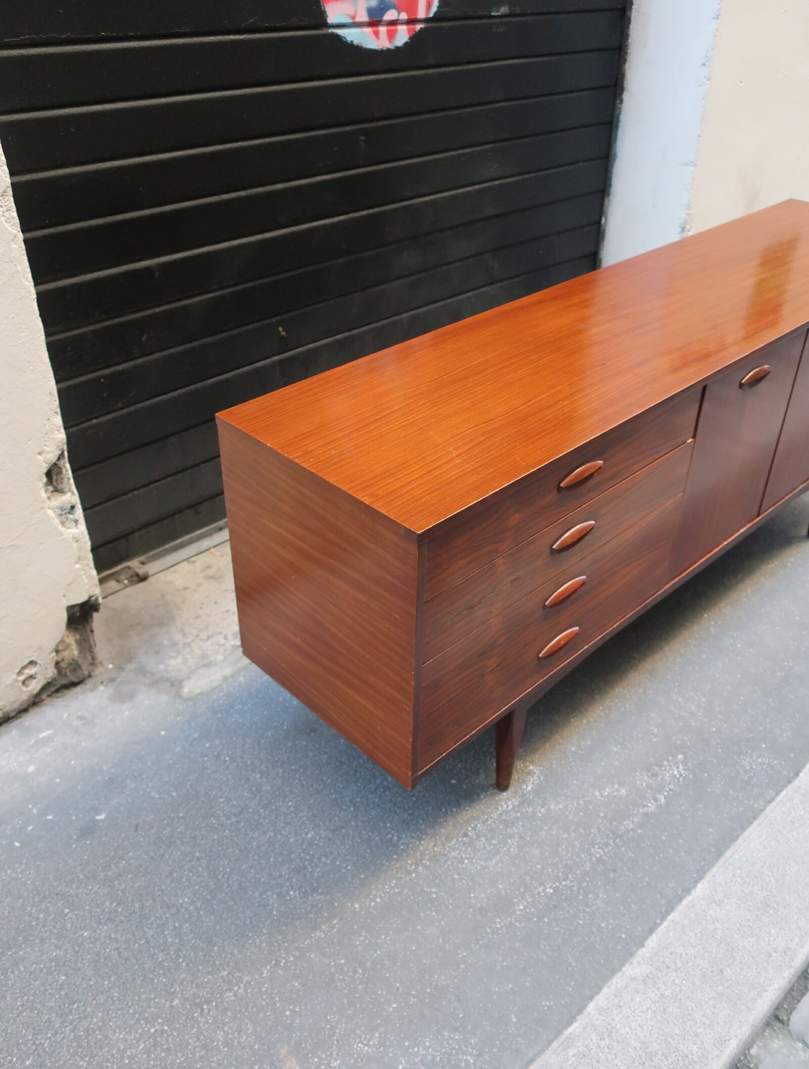 Rosewood and afromosia sideboard