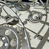 Table set + 4 artisanal chairs – unique piece in metal