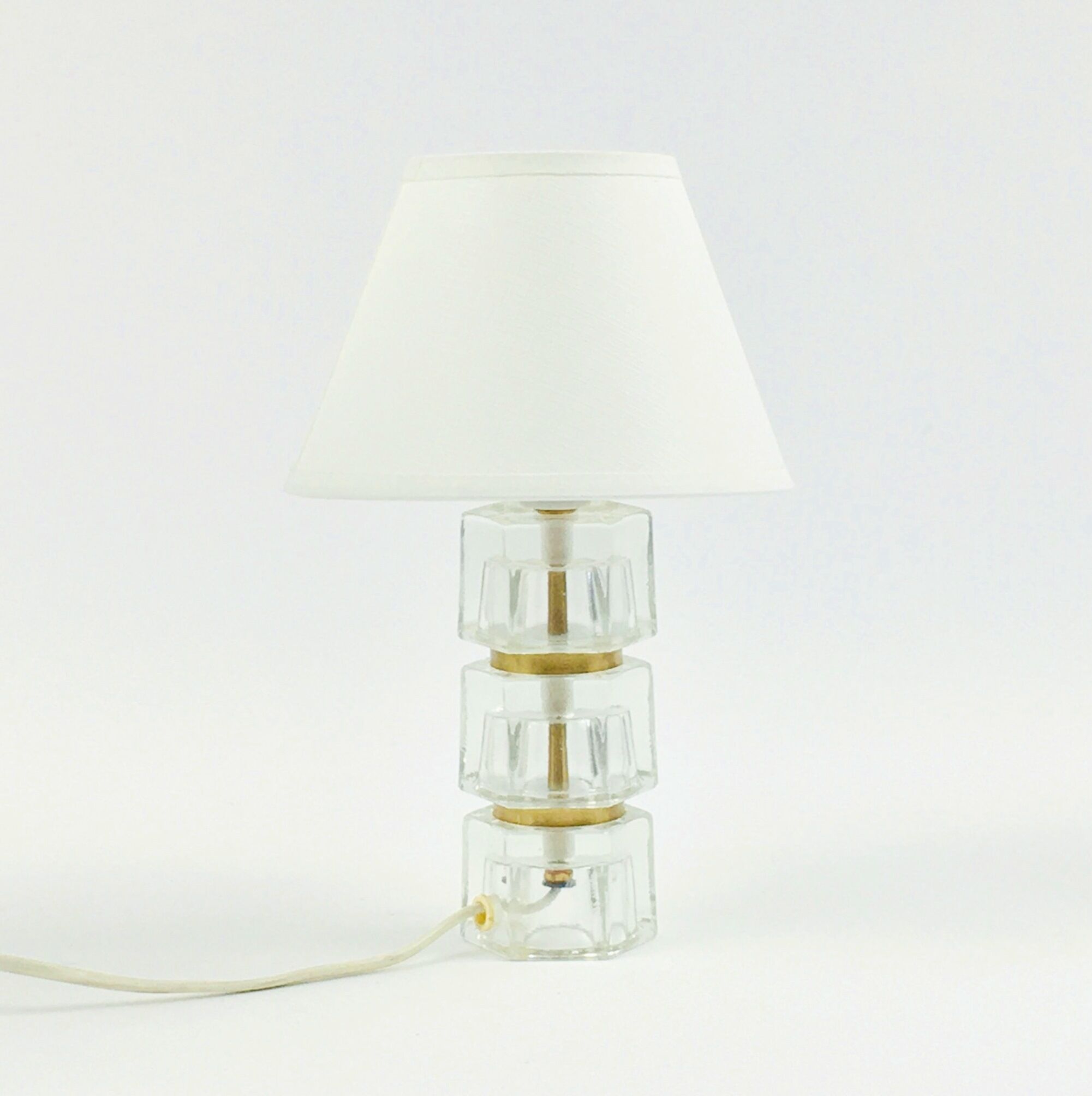 Scandinavian Mid Century Glass Bedside Table Lamp by C. Fagerlund, 1960s